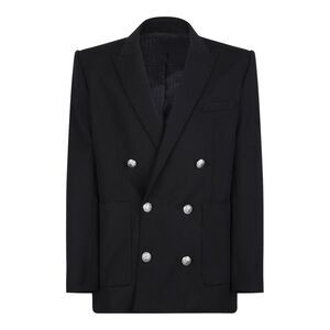 BALMAIN Double-Breasted Wool Blazer Men BLACK Outerwear